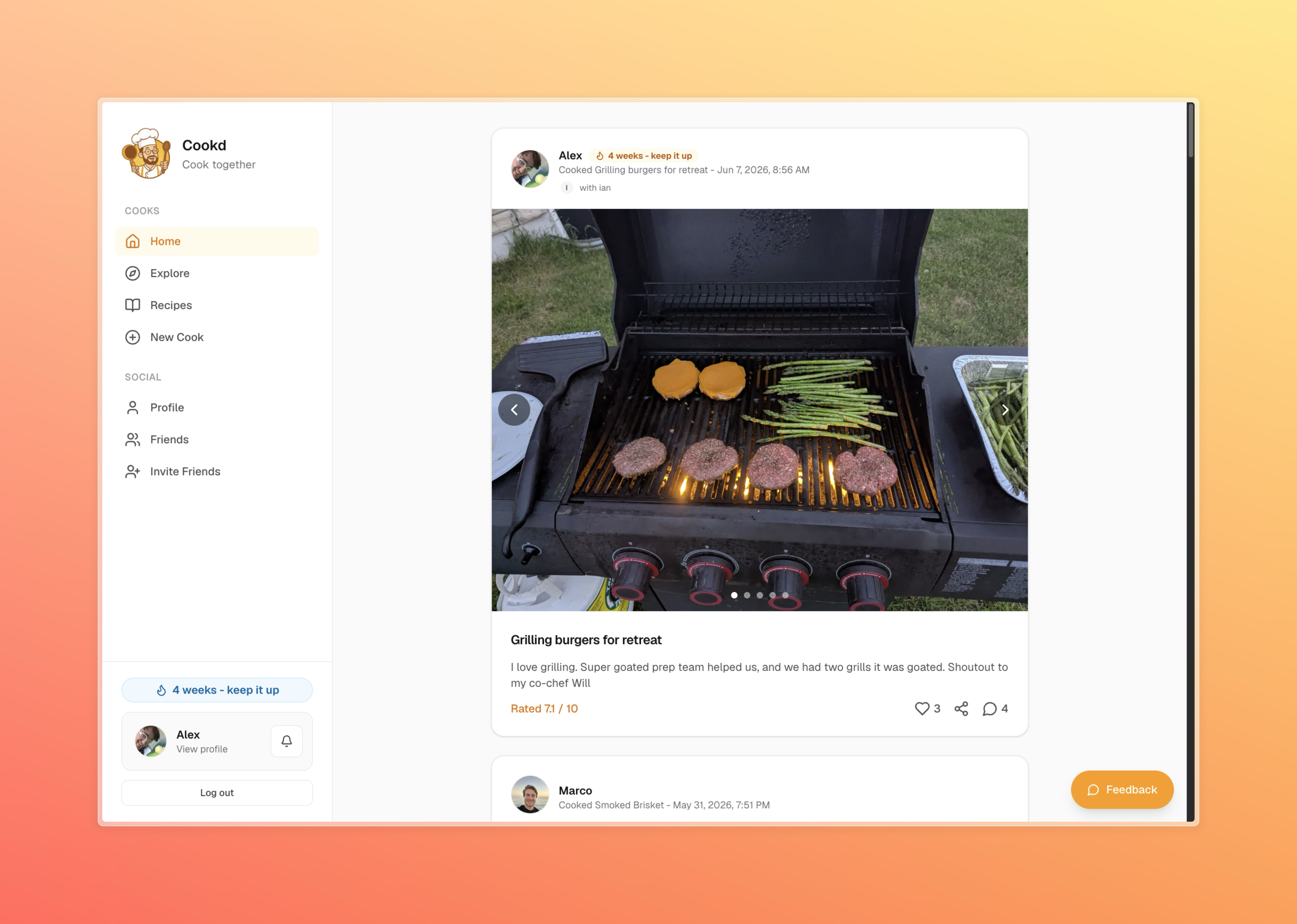 Cookd.ca feed post page