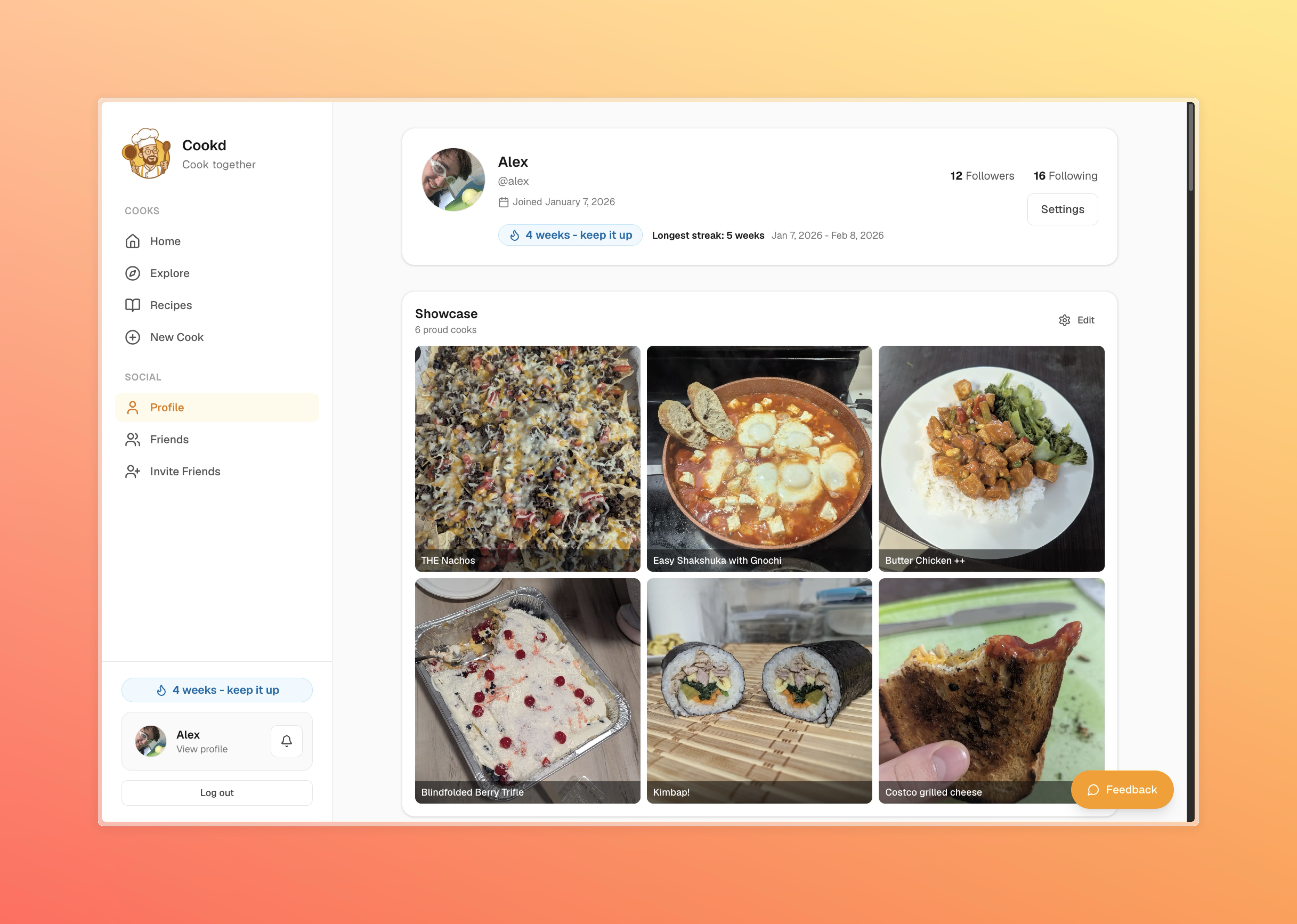 Cookd.ca profile showcase page