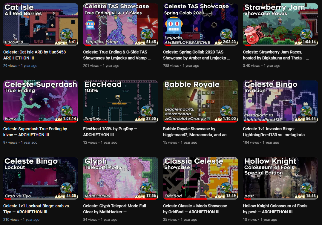 Screenshots of the content