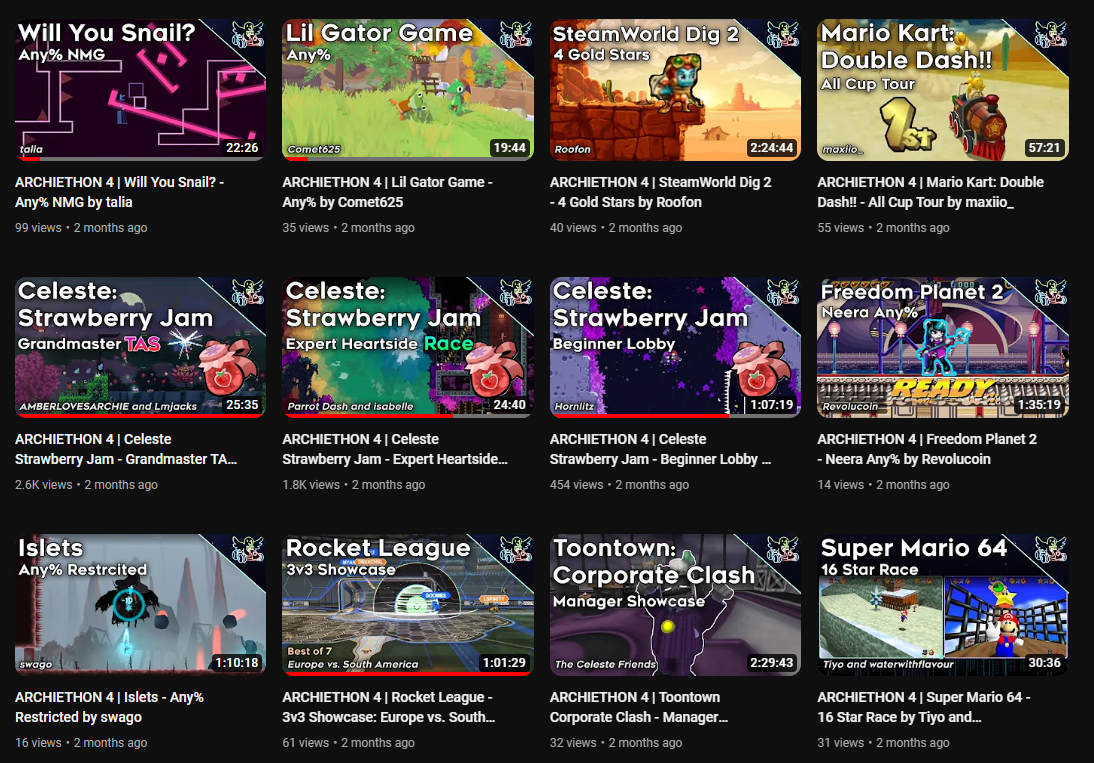 Screenshots of the content