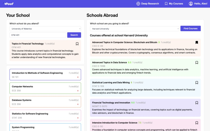 Poof exchange planning app